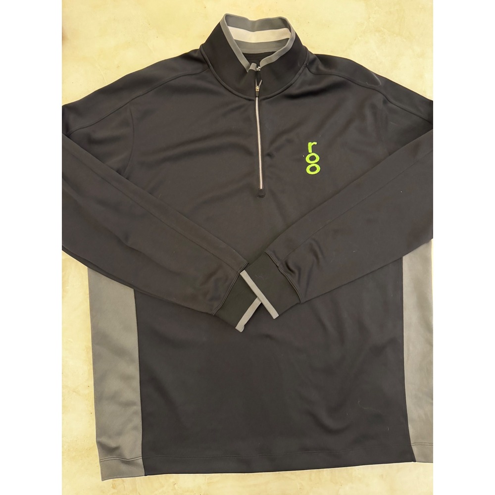 Nike Golf Dri-FIT Mens XL Quarter Zip Pullover Black Gray Colorblock M140